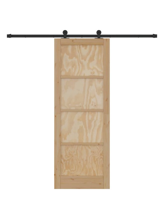 Liuguks naturaalne ja must 78 x 211 cm tugev männipuit ja teras