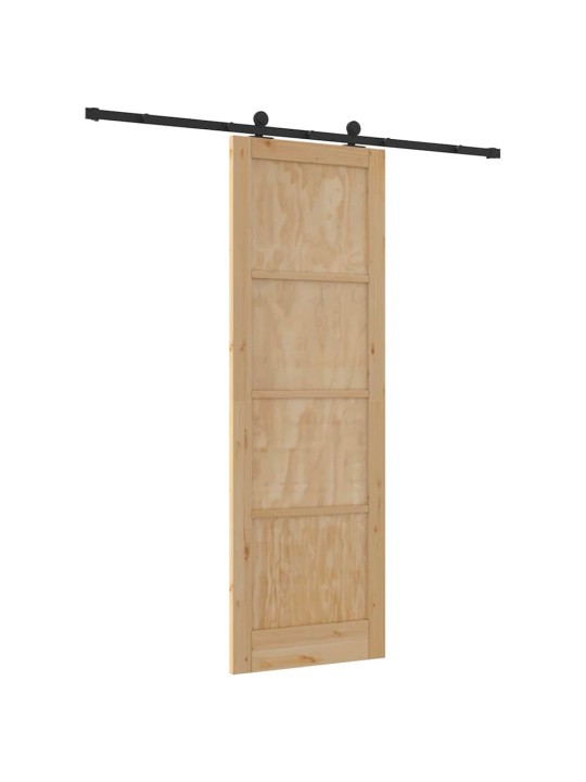 Liuguks naturaalne ja must 78 x 232 cm tugev männipuit ja teras