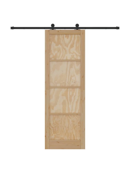Liuguks naturaalne ja must 78 x 232 cm tugev männipuit ja teras