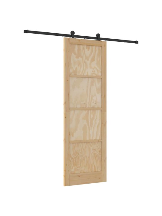 Liuguks naturaalne ja must 78 x 232 cm tugev männipuit ja teras