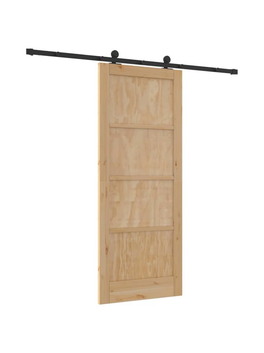 Liuguks naturaalne ja must 83 x 202 cm tugev männipuit ja teras