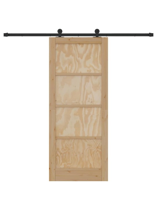 Liuguks naturaalne ja must 83 x 202 cm tugev männipuit ja teras