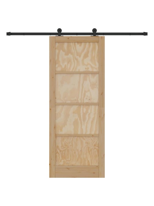 Liuguks naturaalne ja must 83 x 211 cm tugev männipuit ja teras