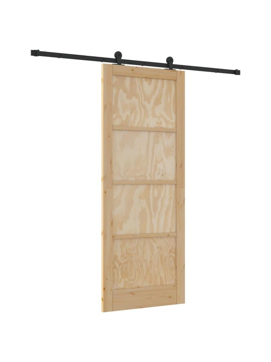 Liuguks naturaalne ja must 83 x 211 cm tugev männipuit ja teras