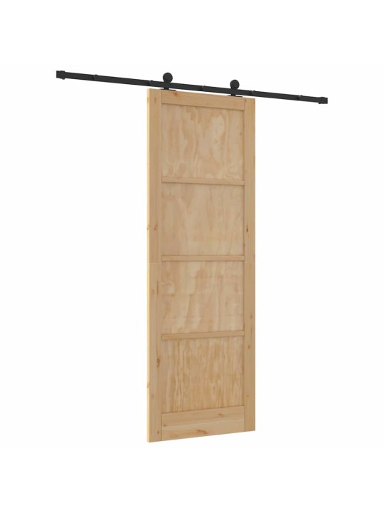 Liuguks naturaalne ja must 83 x 232 cm tugev männipuit ja teras