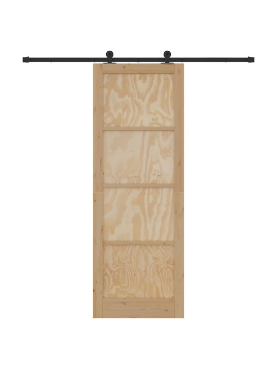 Liuguks naturaalne ja must 83 x 232 cm tugev männipuit ja teras