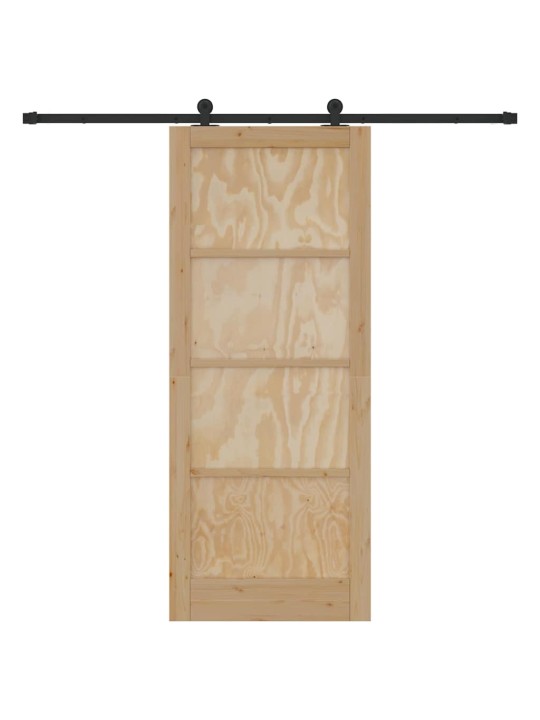 Liuguks naturaalne ja must 86 x 211 cm tugev männipuit ja teras