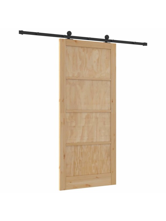 Liuguks naturaalne ja must 93 x 211 cm tugev männipuit ja teras