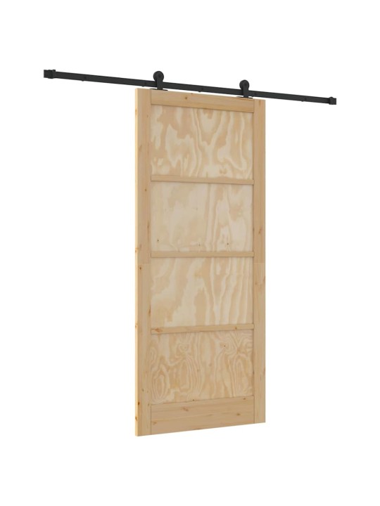 Liuguks naturaalne ja must 93 x 211 cm tugev männipuit ja teras