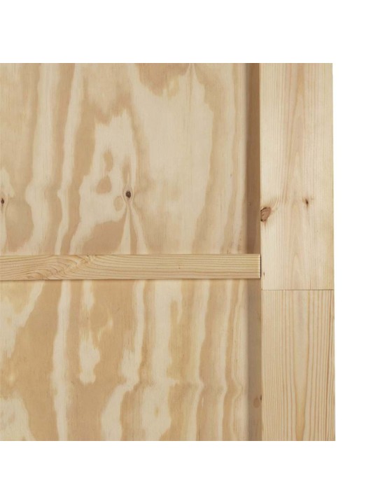 Liuguks naturaalne ja must 93 x 232 cm tugev männipuit ja teras