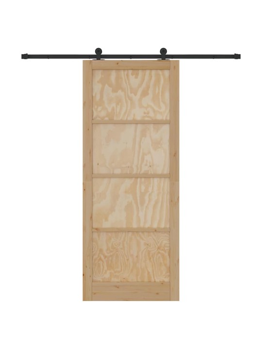 Liuguks naturaalne ja must 93 x 232 cm tugev männipuit ja teras