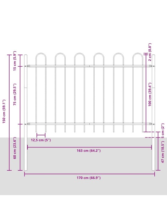 aiapaneel valge 3.4 x 1 m pulbervärvitud teras