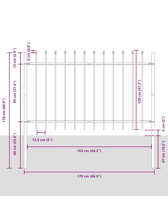 aiapaneel valge 8.5 x 1.2 m pulbervärvitud teras