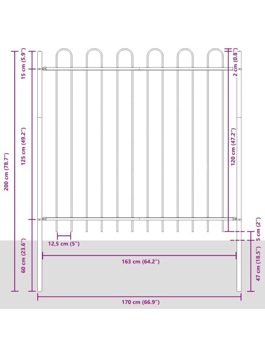 aiapaneel valge 11.9 x 1.5 m pulbervärvitud teras