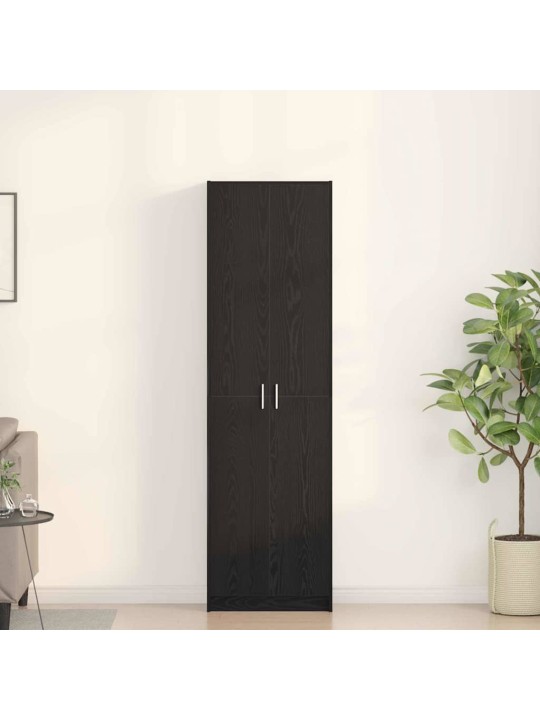 Garderoobikapp riiuliga must tamm 55 x 25 x 189 cm tehispuit