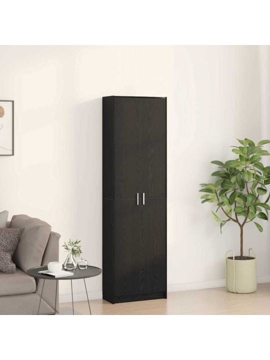 Garderoobikapp riiuliga must tamm 55 x 25 x 189 cm tehispuit