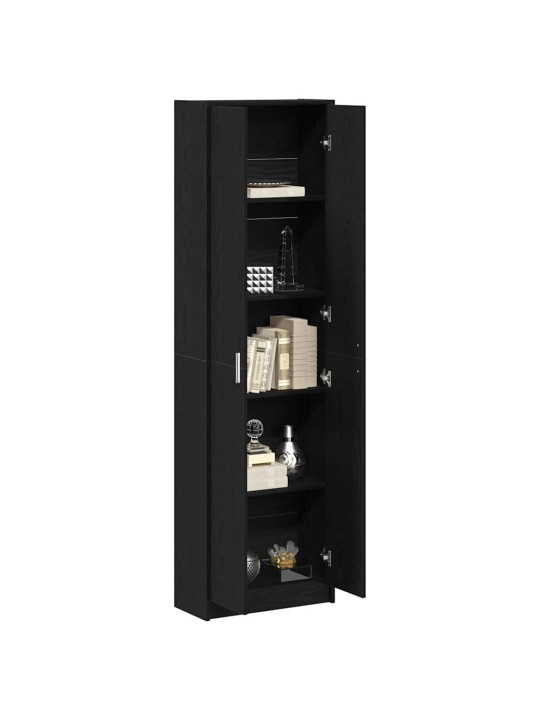 Garderoobikapp riiuliga must tamm 55 x 25 x 189 cm tehispuit