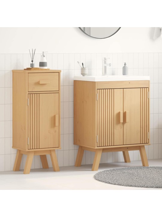 Vannitoa mööblikomplekt sahtliga 2 tk pruun 114 x 43 x 73.5 cm