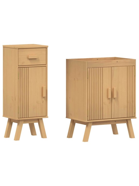 Vannitoa mööblikomplekt sahtliga 2 tk pruun 114 x 43 x 73.5 cm