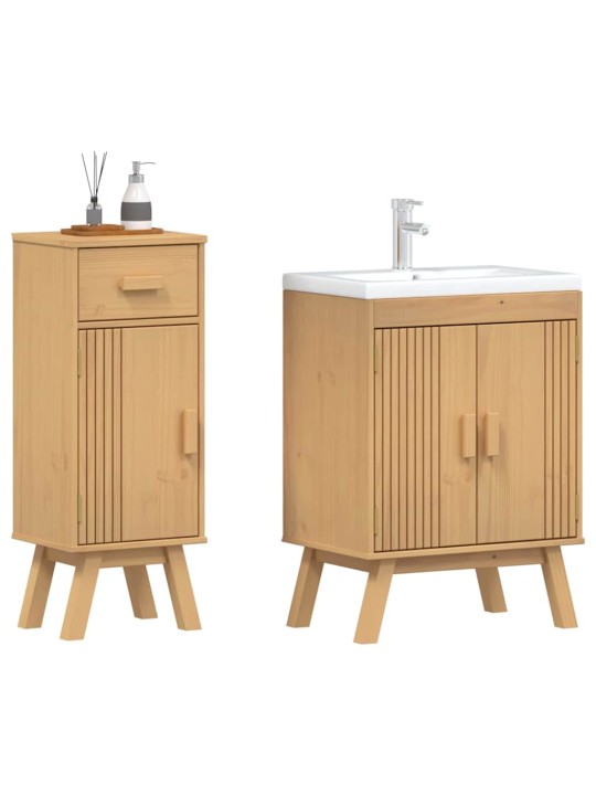 Vannitoa mööblikomplekt sahtliga 2 tk pruun 114 x 43 x 73.5 cm