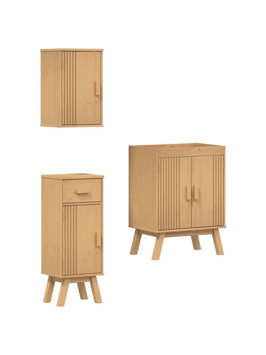 Vannitoa mööblikomplekt sahtliga 3 tk pruun 114 x 43 x 73.5 cm