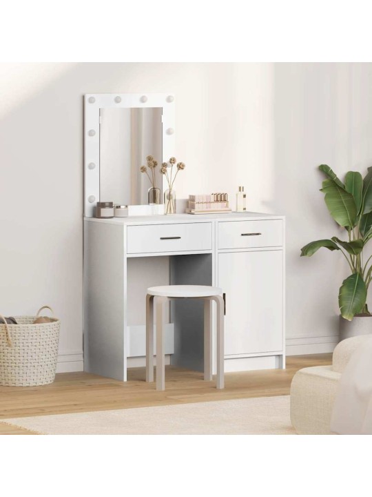 Tualettlaud sahtliga 2 tk valge 50 x 41 x 135 cm tehispuit