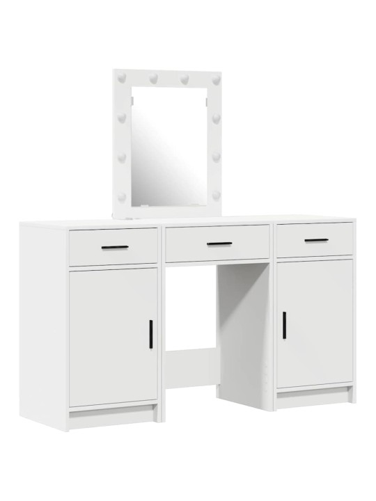 Tualettlaud sahtliga 3 tk valge 50 x 41 x 135 cm tehispuit