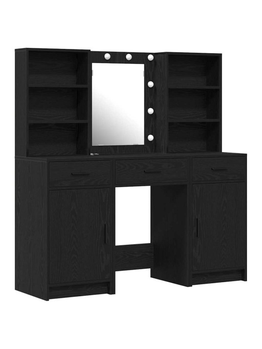 Tualettlaua komplekt 3 tk must tamm 50 x 41 x 135 cm tehispuit