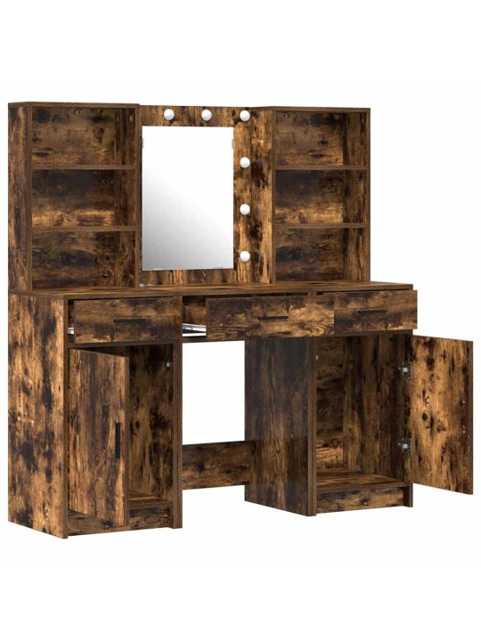Tualettlaua komplekt 3 tk suitsetatud tamm 50 x 41 x 135 cm