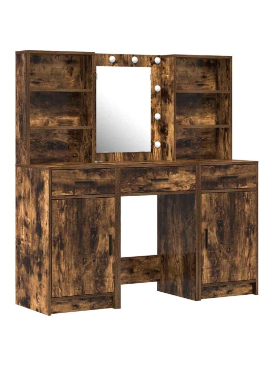 Tualettlaua komplekt 3 tk suitsetatud tamm 50 x 41 x 135 cm
