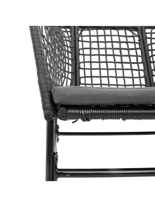 3-OSALINE AIAMÖÖBLI KOMPLEKT PATJADEGA, MUST, POLÜROTANG KLAAS