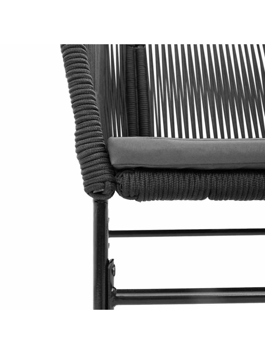 9-OSALINE AIAMÖÖBLI KOMPLEKT PATJADEGA, MUST, POLÜROTANG KLAAS