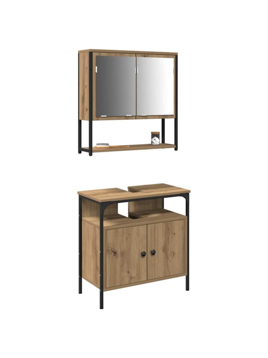 Vannitoa mööblikomplekt uksega 2 tk pruun 60 x 30 x 60 cm tehispuit