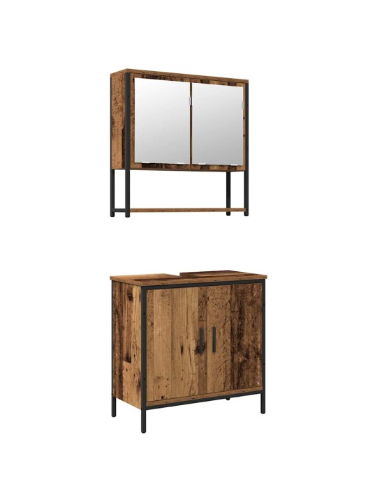 Vannitoa mööblikomplekt uksega 2 tk pruun 60 x 30 x 60 cm tehispuit