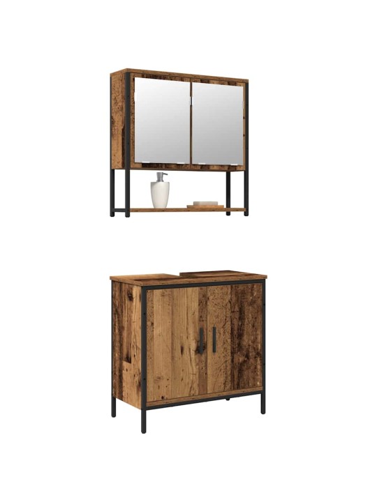 Vannitoa mööblikomplekt uksega 2 tk pruun 60 x 30 x 60 cm tehispuit
