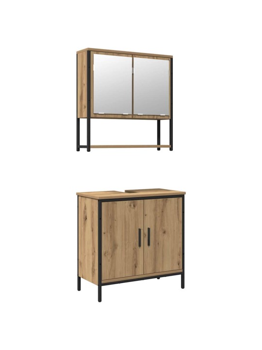 Vannitoa mööblikomplekt uksega 2 tk pruun 60 x 30 x 60 cm tehispuit