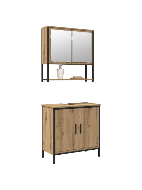 Vannitoa mööblikomplekt uksega 2 tk pruun 60 x 30 x 60 cm tehispuit