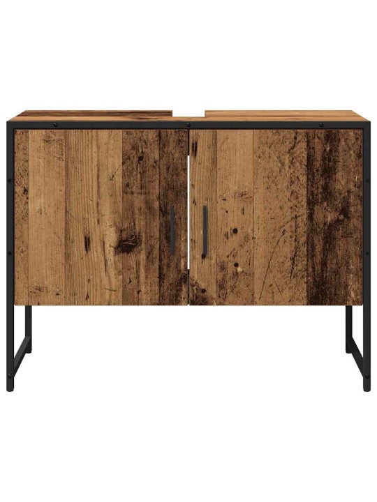 Vannitoa mööblikomplekt uksega 2 tk pruun 80 x 33 x 60 cm tehispuit