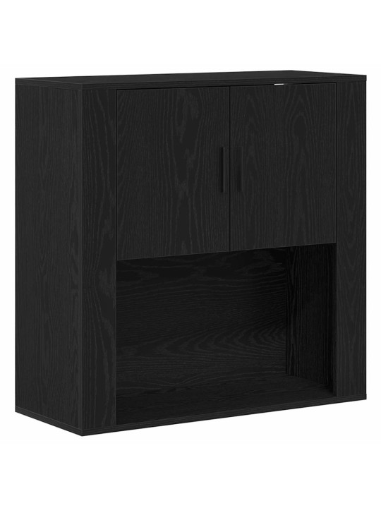 Kõrvalhoone sahtliga must tamm 80 x 33 x 150 cm tehispuit