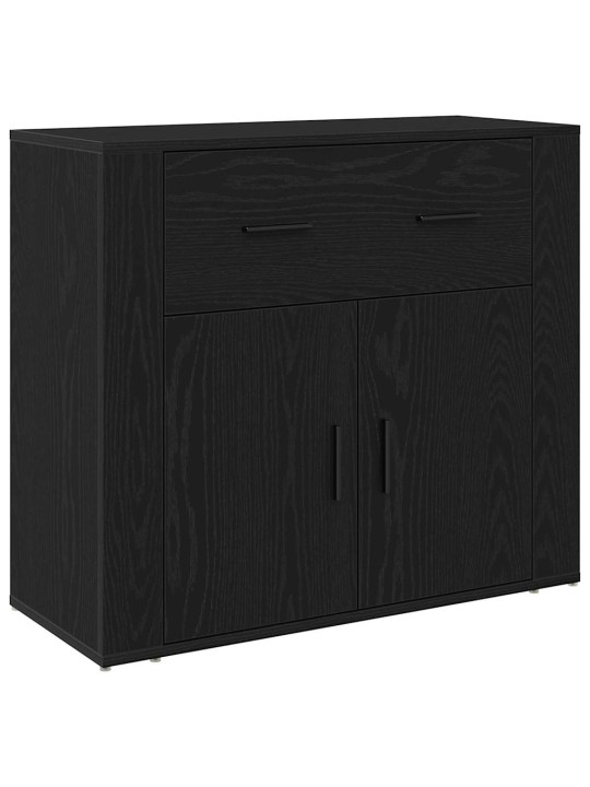 Kõrvalhoone sahtliga must tamm 80 x 33 x 150 cm tehispuit