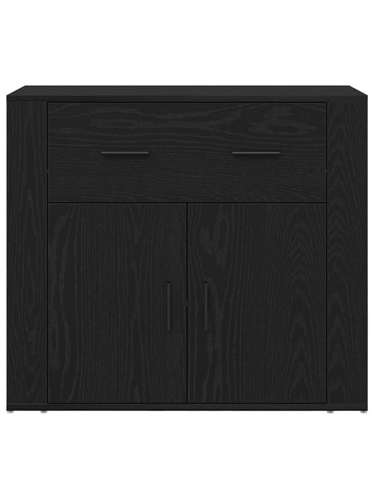 Kõrvalhoone sahtliga must tamm 80 x 33 x 150 cm tehispuit