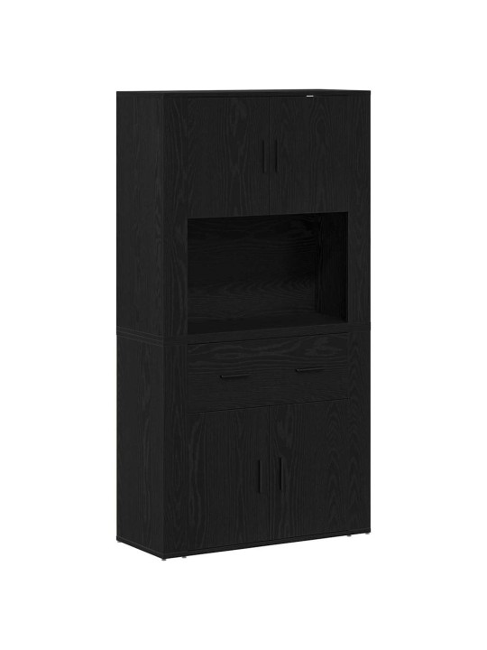 Kõrvalhoone sahtliga must tamm 80 x 33 x 150 cm tehispuit
