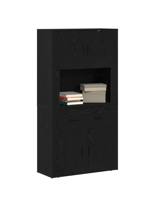 Kõrvalhoone sahtliga must tamm 80 x 33 x 150 cm tehispuit