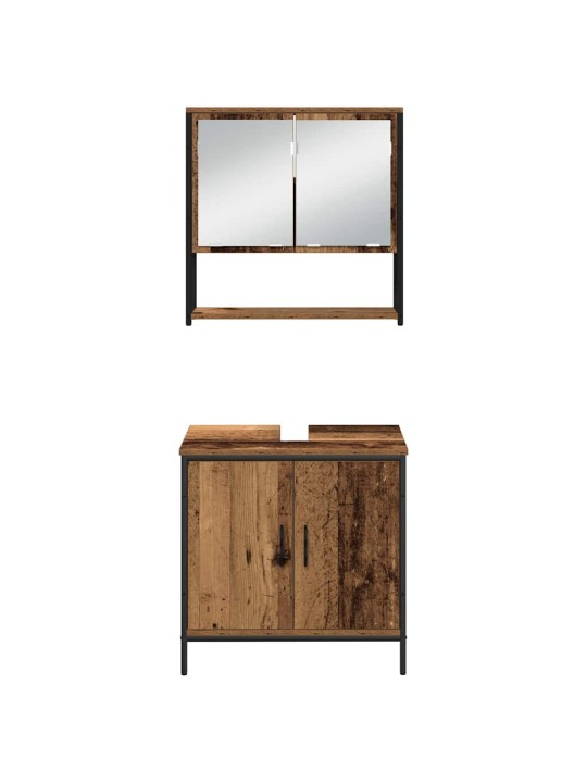 Vannitoa mööblikomplekt 3 tk pruun 33 x 33 x 102.5 cm tehispuit