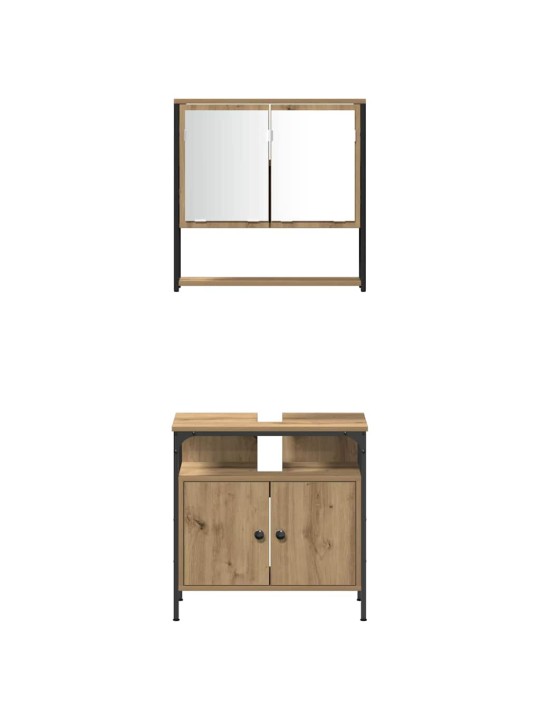 Vannitoa mööblikomplekt 3 tk pruun 33 x 33 x 120.5 cm tehispuit