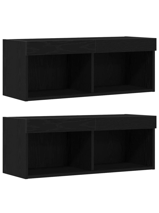 Hõljuvad riiulid 2 tk must tamm 40x28,5x40 cm mdf-st