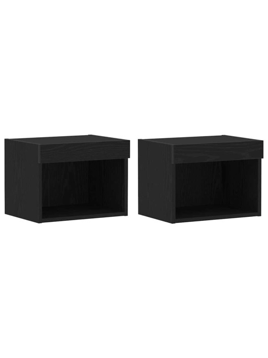 Hõljuvad riiulid 2 tk must tamm 40x28,5x40 cm mdf-st