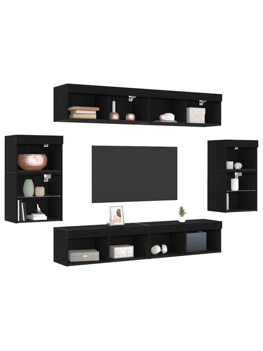 Hõljuvad riiulid 2 tk must tamm 40x28,5x40 cm mdf-st