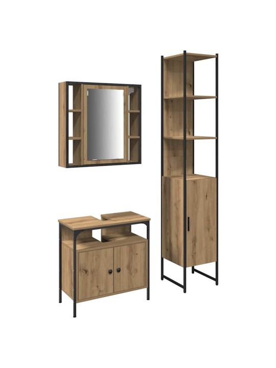 Vannitoa kapikomplekt 3 tk käsitöötamm 33 x 33 x 185.5 cm