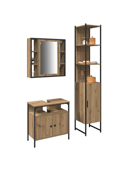Vannitoa kapikomplekt 3 tk käsitöötamm 33 x 33 x 185.5 cm